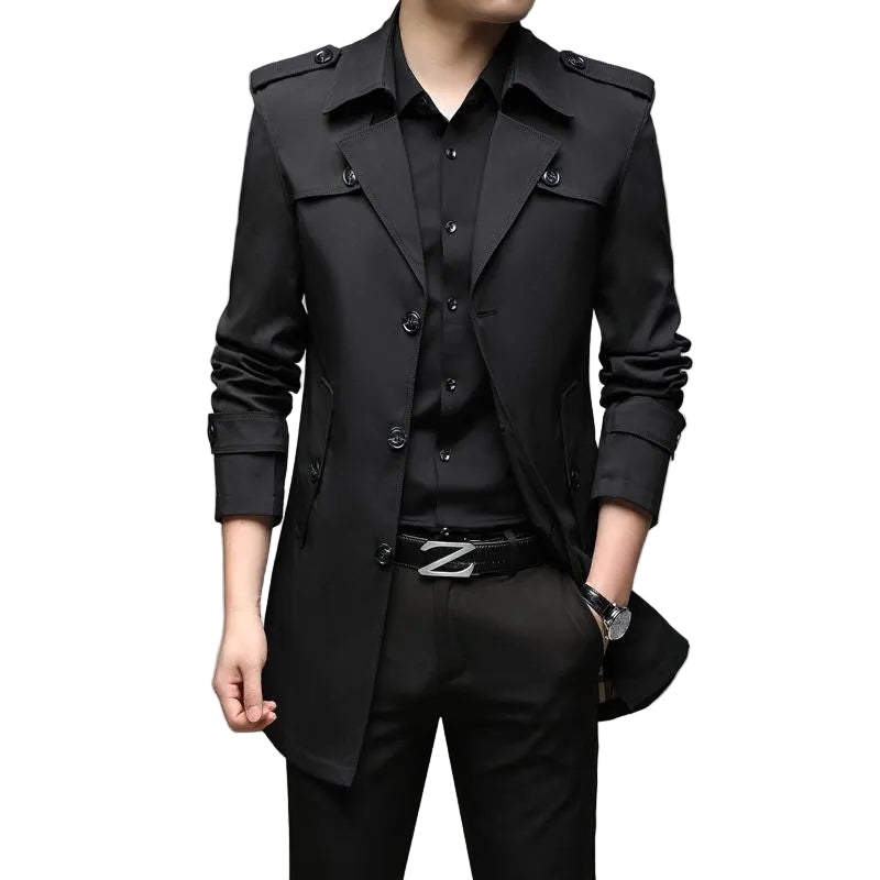 Windbreaker Mid-length Casual Jacket Slim Business Men's Suit Jacket - cas7m