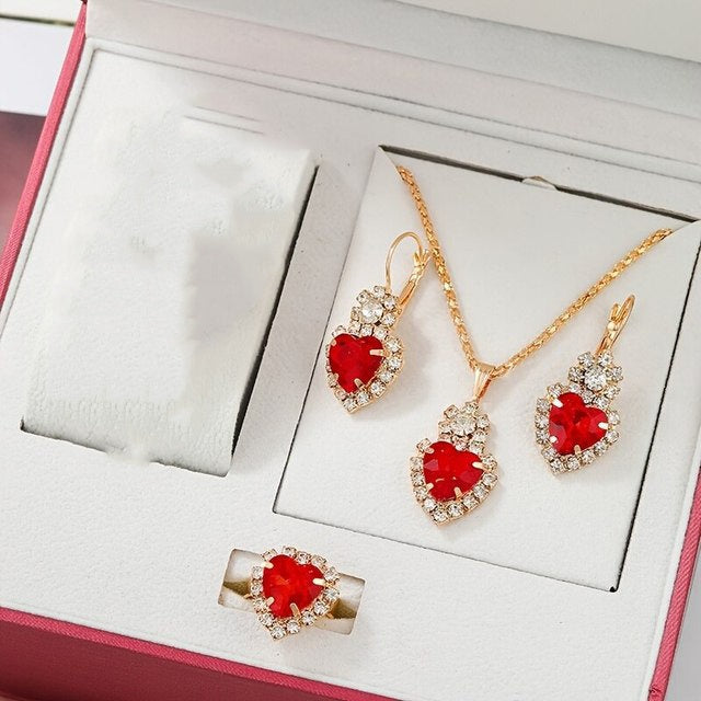 Women's Retro Love Watch Jewelry Set - cas7m