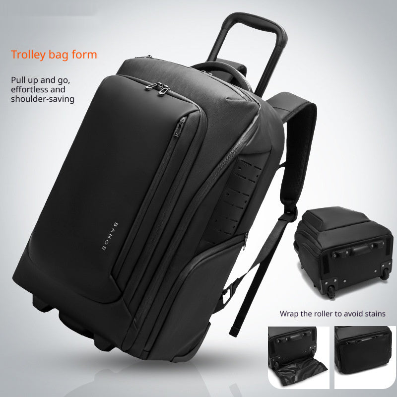Elite Business Travel Trolley Backpack - Durable Polyester, 20-35L Capacity - cas7m