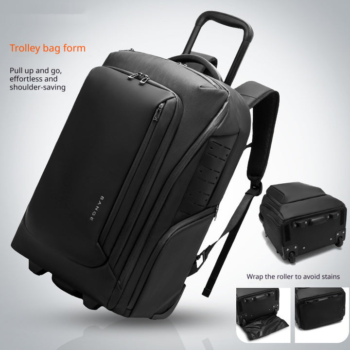 Elite Business Travel Trolley Backpack - Durable Polyester, 20-35L Capacity - cas7m