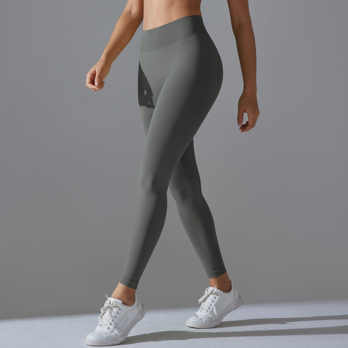 Seamless Back V Waist Peach Hip Shaping Training Yoga Pants Sports Running Hip Shaping Fitness Pants - cas7m
