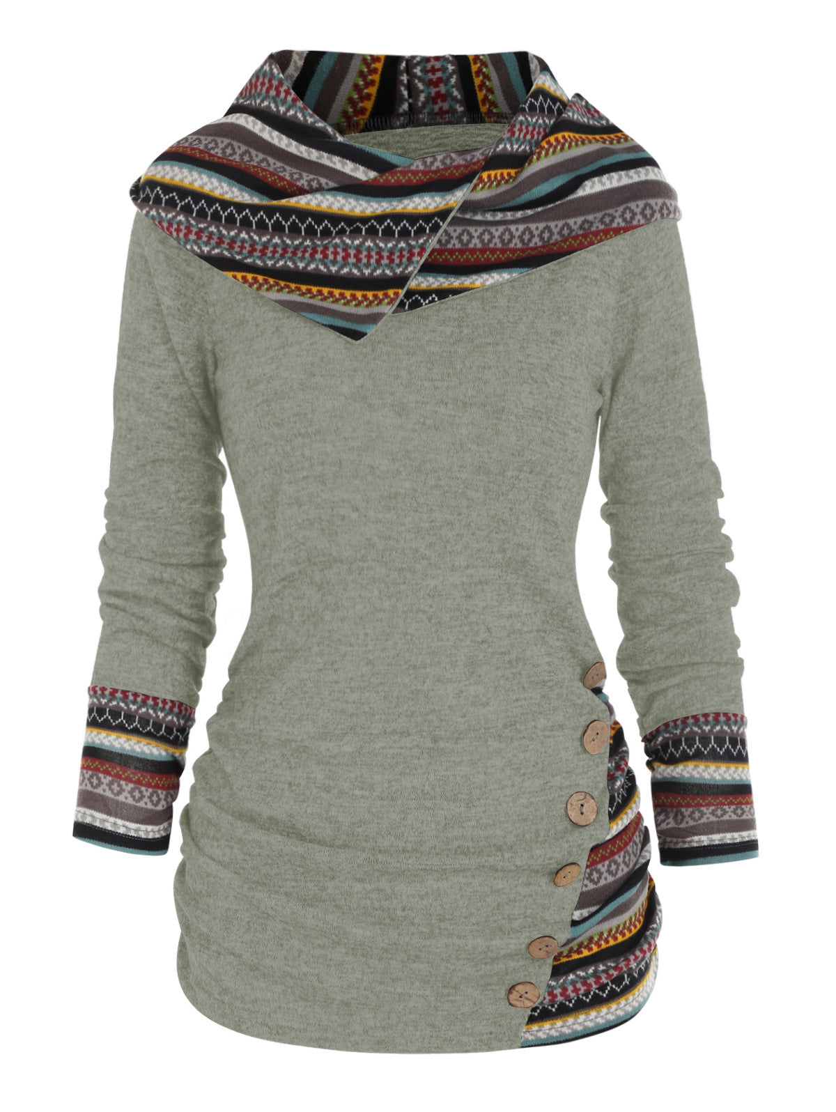 Knitted Long Sleeve Button Top Women - cas7m