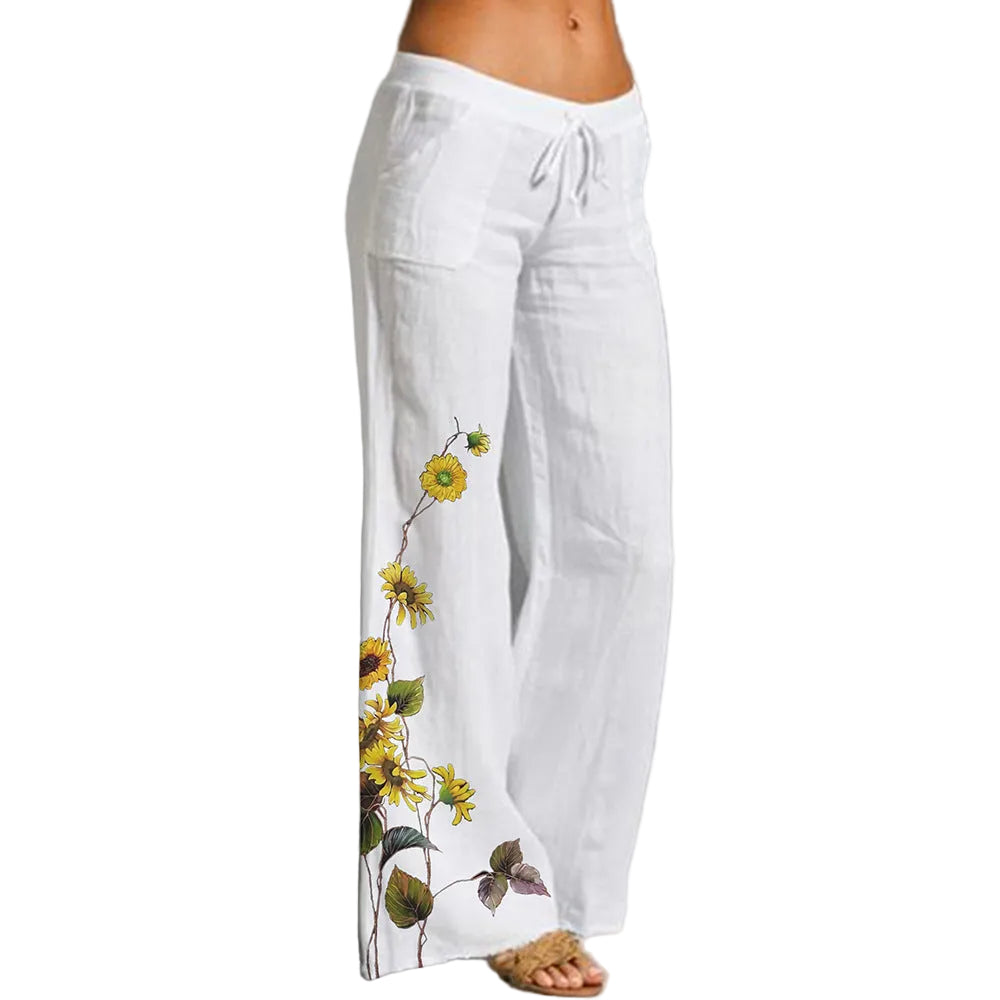 Wide Leg Yoga Pants Women's Loose 3D Digital Printing Loose Trousers Straight-leg Pants - cas7m