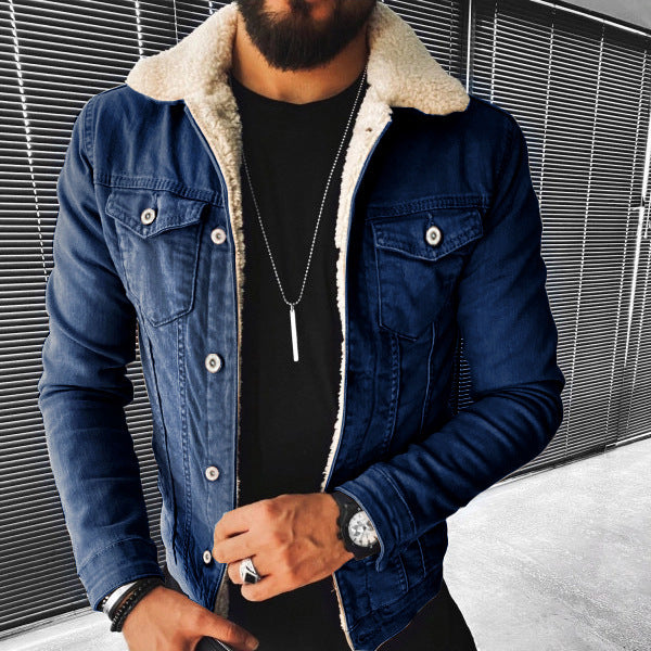 Lamb Wool Thickening Denim Jacket - cas7m