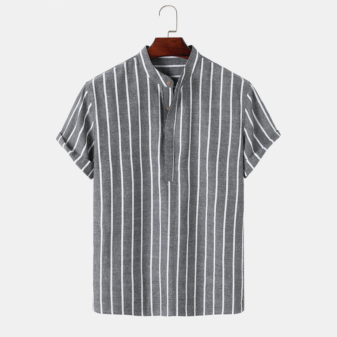 Fashion Striped Casual Men's Shirt Short Sleeve - cas7m