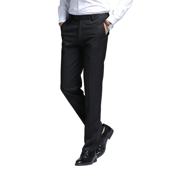 Men's Light Business Straight-Leg Trousers No-Iron Comfort Fit Work Pants