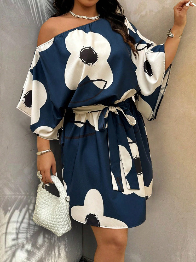 Resort-style Womens Plus-size Off-shoulder Dress - cas7m