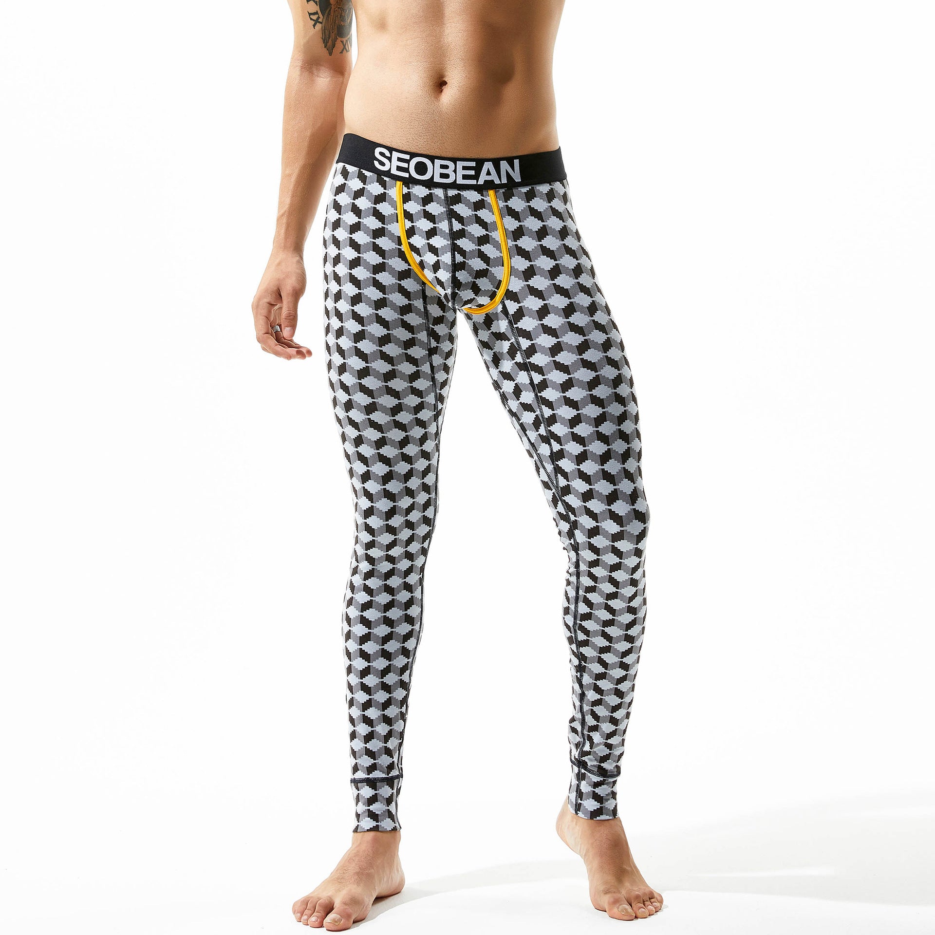 Men's Long Johns Elastic Breathable Cotton Thermal Pants - cas7m