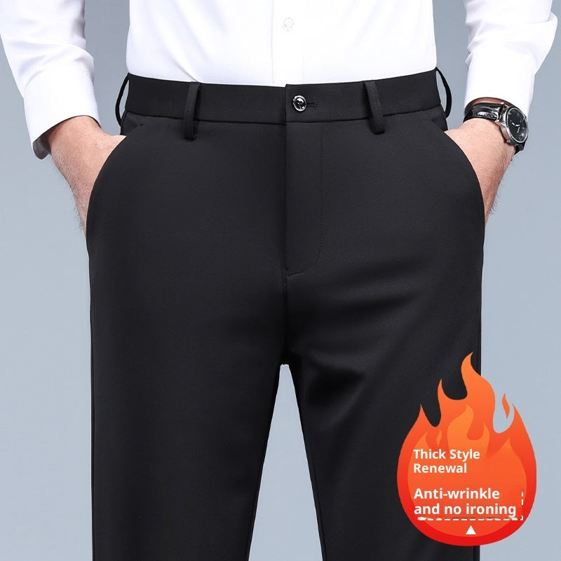 Men's Black Slim Straight Formal Pants Men's Pants - cas7m