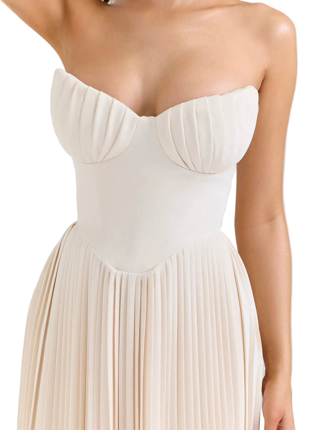 Off-Shoulder Backless Ruched High-Waist Long Dress