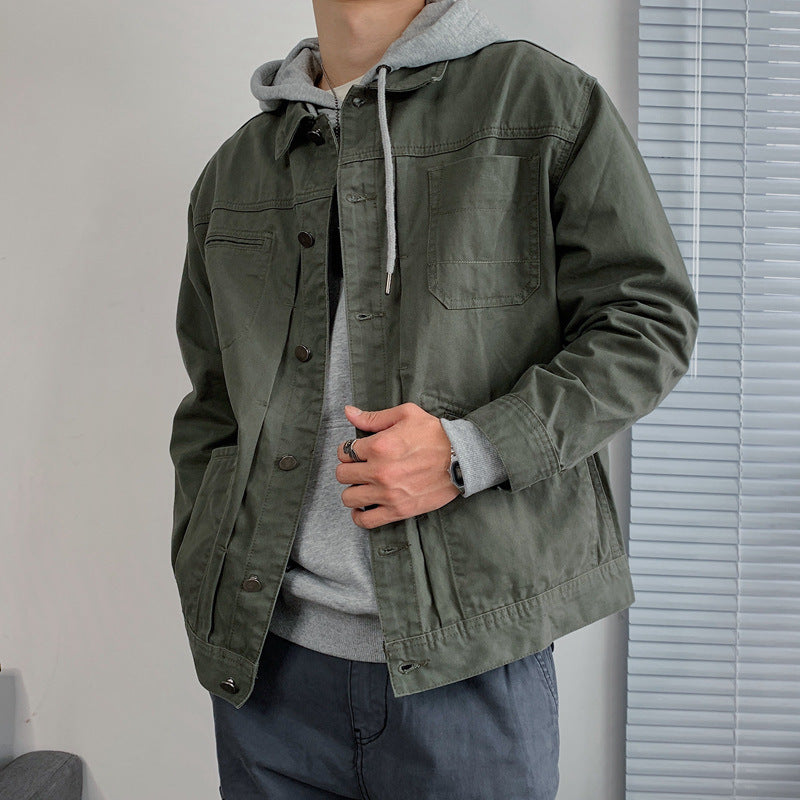 Mens Stylish Casual Retro Denim Jacket - cas7m
