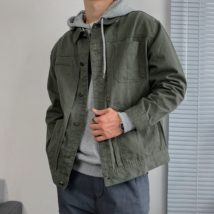 Mens Stylish Casual Retro Denim Jacket - cas7m