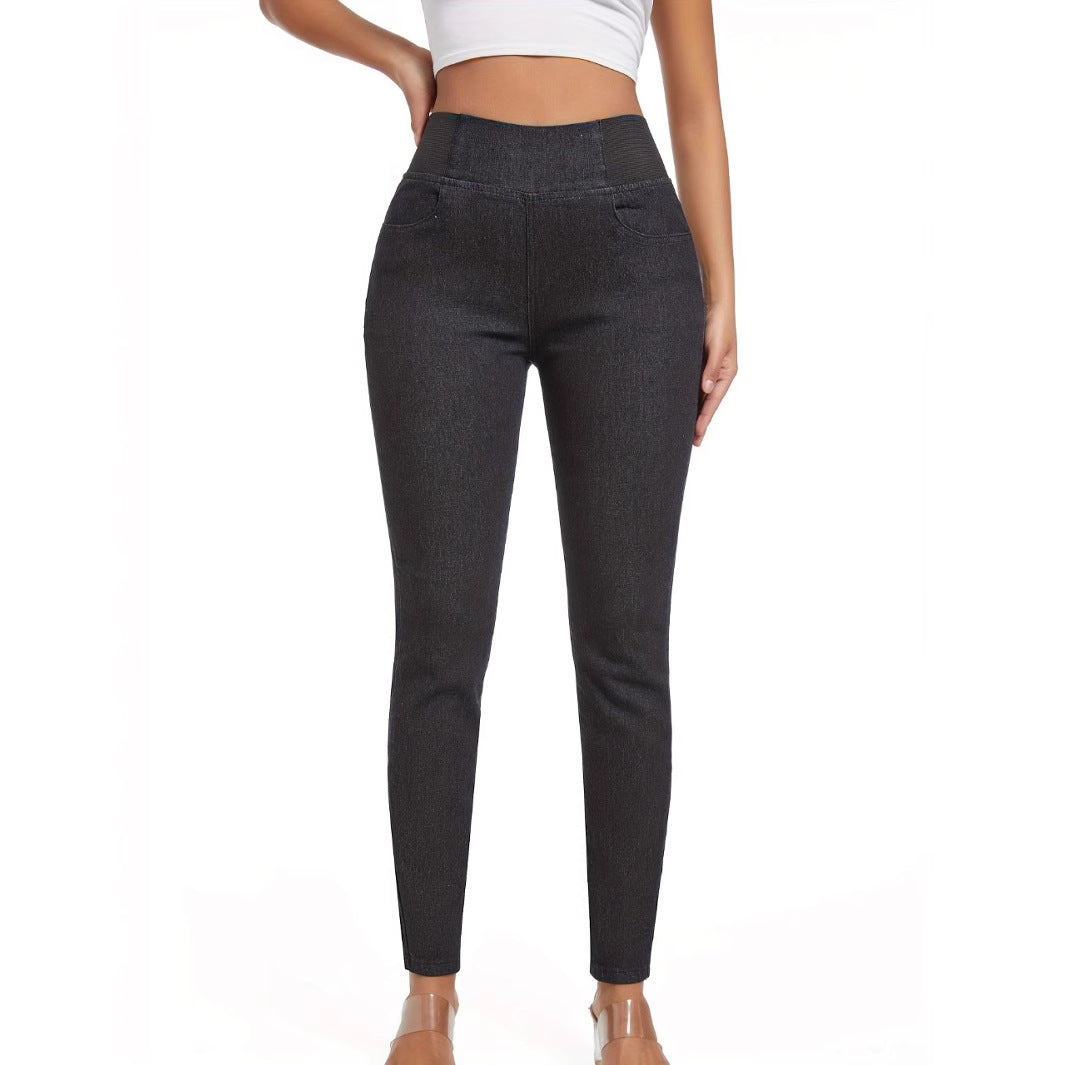 Fleece Padded Jeans Women's Slim Fit All-matching Skinny Pants - cas7m