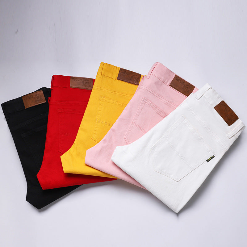 Slim Fit Stretch All-matching Mid Waist Casual Jeans - cas7m