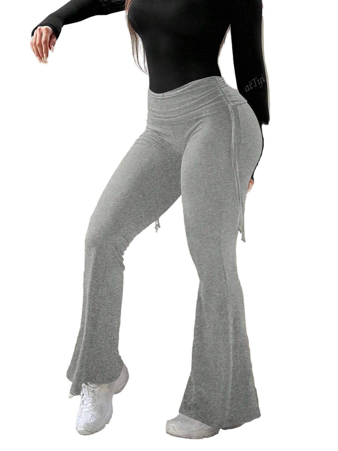 Women's Casual Sports Style Flared Pants, Slimming And Versatile - cas7m