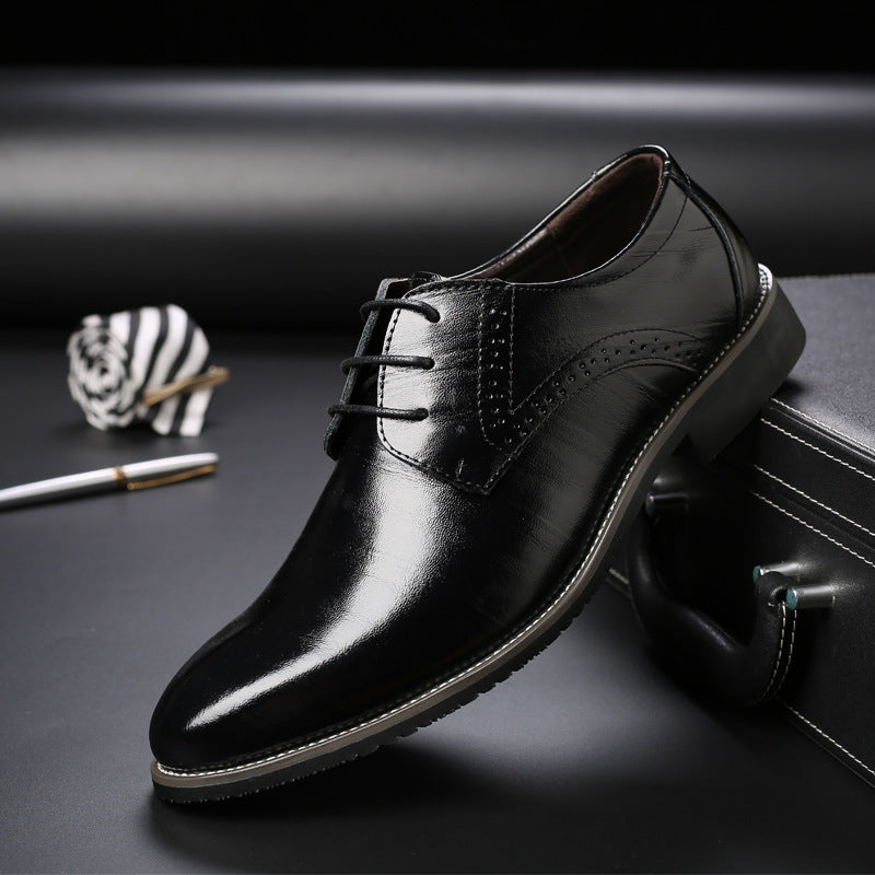 Formal Plus Size Business Men's With Lace Up Leather Shoes - cas7m