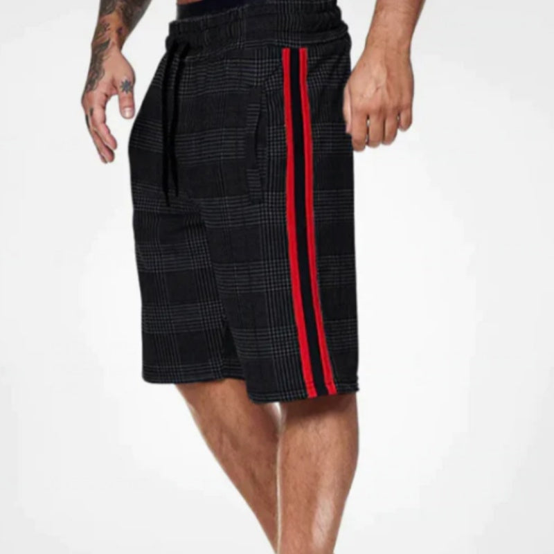Check Striped Fashion Slim Shorts Beach Pants Men - cas7m