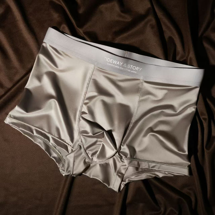 Ice Silk Mens Underwear Light Luxury Satin Boxers - cas7m
