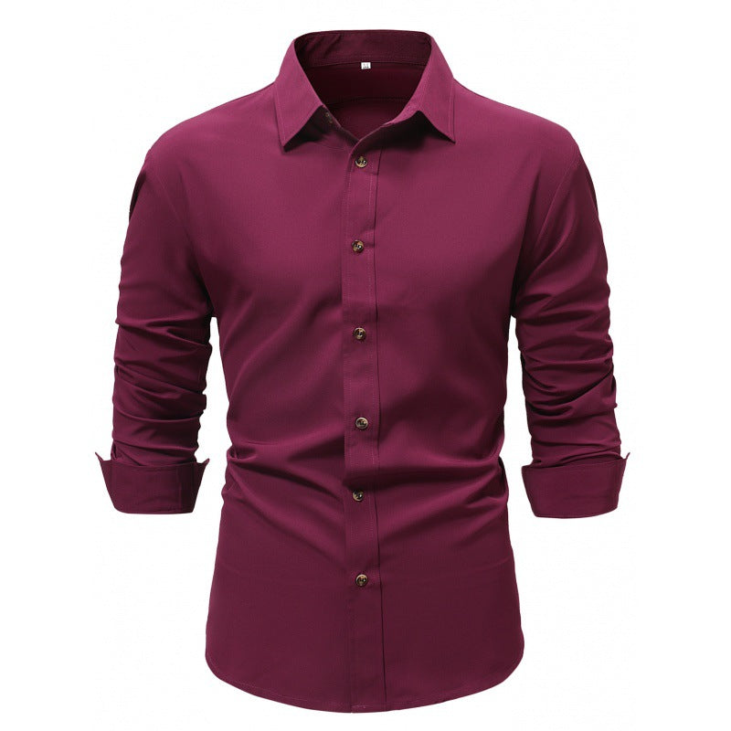 Men's Shirt Solid Color Solid Color White Long Sleeve Business - cas7m
