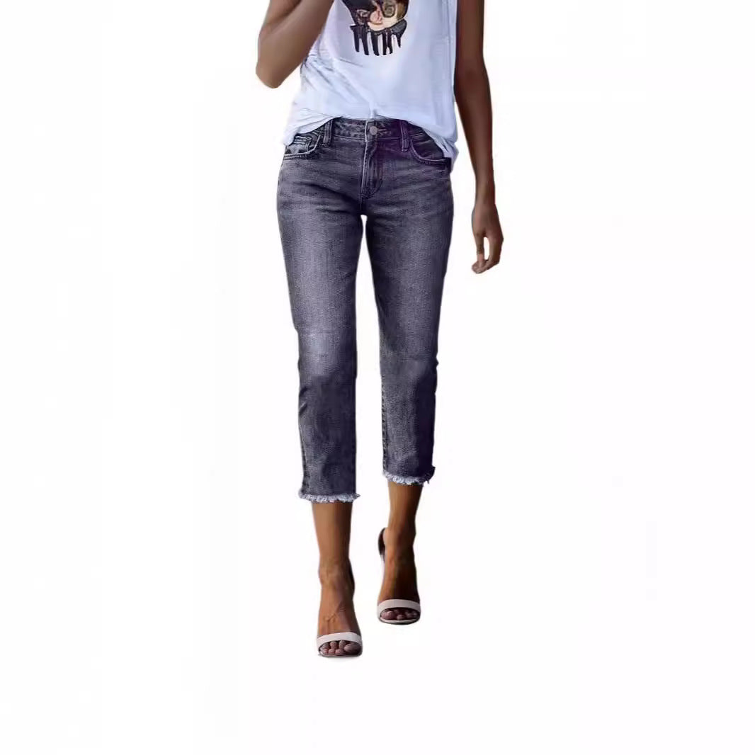 Fashionable Retro Slim-fit Stretch Jeans For Women - cas7m
