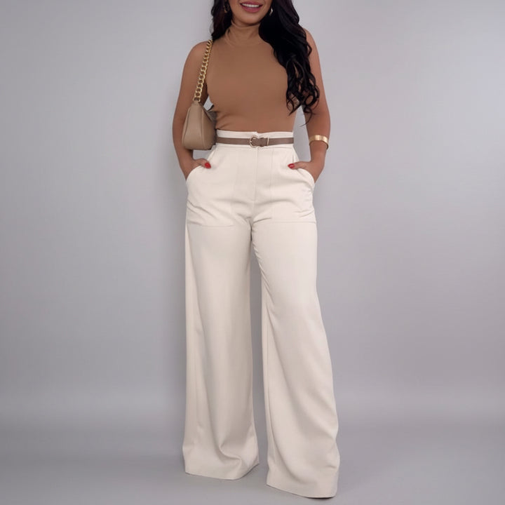 Solid Color BASIC Versatile Casual Flared Pants - cas7m