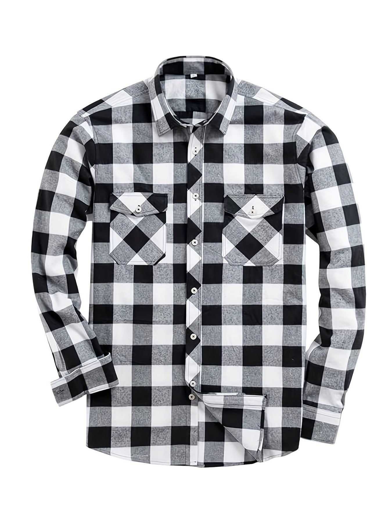 Mens Stylish Long-Sleeve Lapel Shirt - cas7m