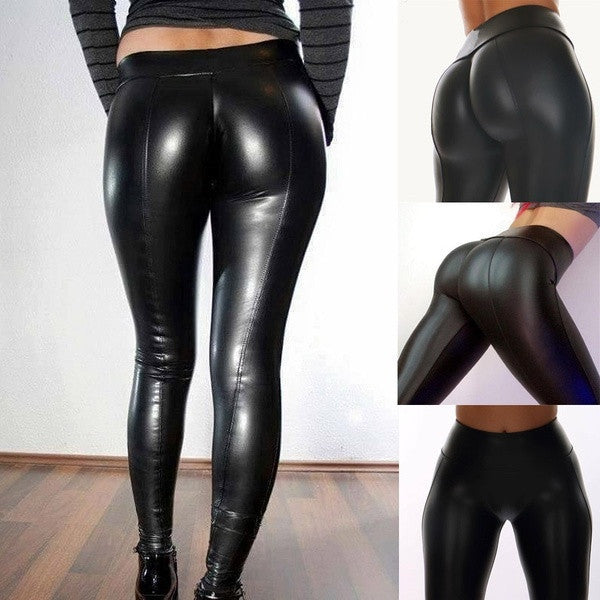 Pu Yoga Leggings Exercise Fitness Pants Women - cas7m