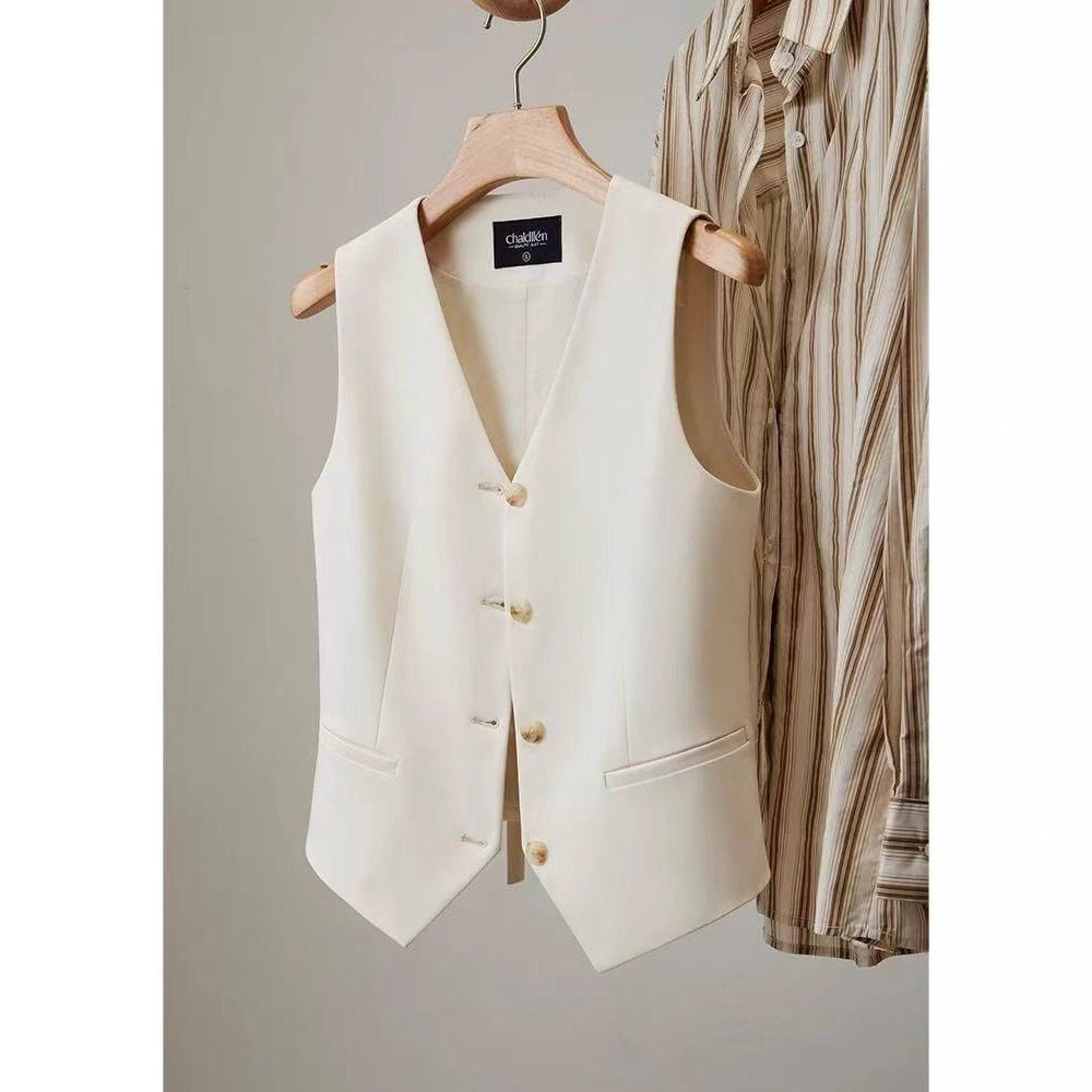 Fashionable Suit Vest Women's Top - cas7m