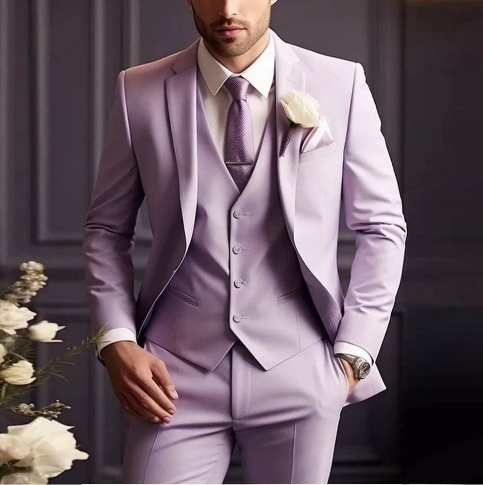 Men's Three-piece Suit Solid Color High Sense - cas7m