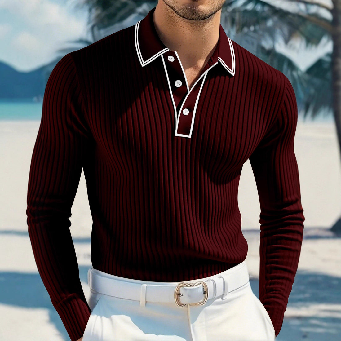 Men's POLO Long-sleeved Shirt - cas7m