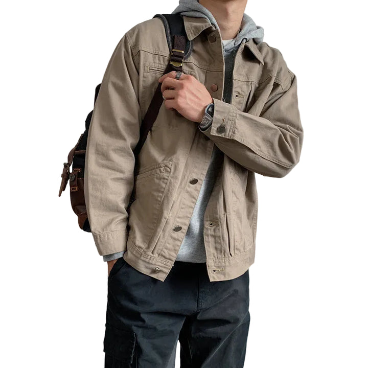 Mens Stylish Casual Retro Denim Jacket - cas7m