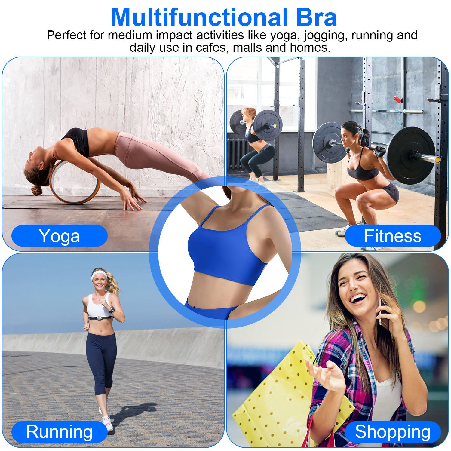 Strappy Cross Back Sports Bra: Breathable, Soft & Supportive - cas7m