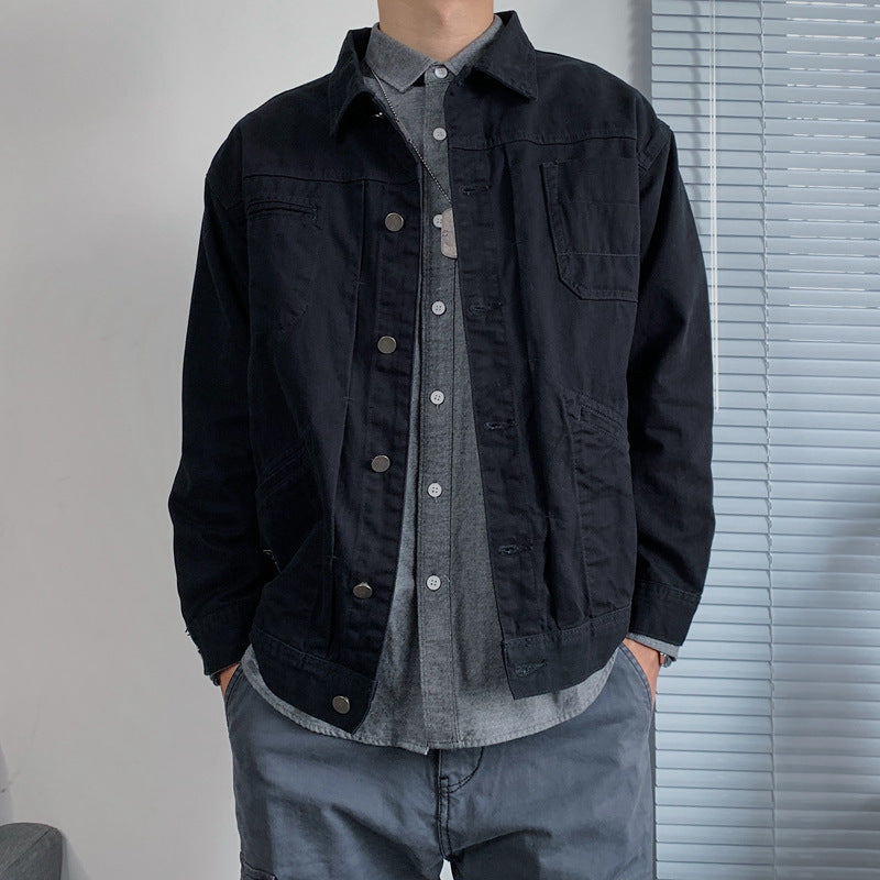 Mens Stylish Casual Retro Denim Jacket - cas7m