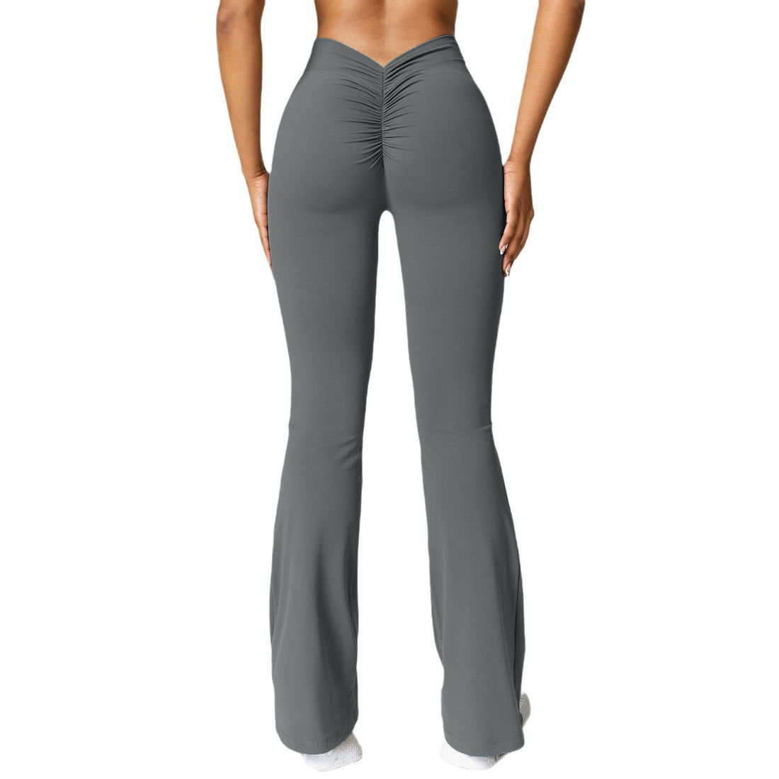 Nude Feel Seamless Slightly Flared Yoga Pants Sports Running Fitness Pants Female High Waist Hip Lift Yoga Pants - cas7m