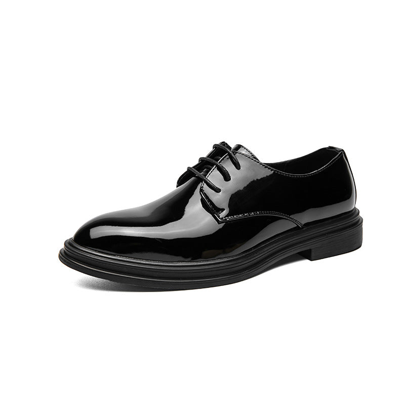 Glossy Pointed Business Leather Shoes Men's British Fashion - cas7m