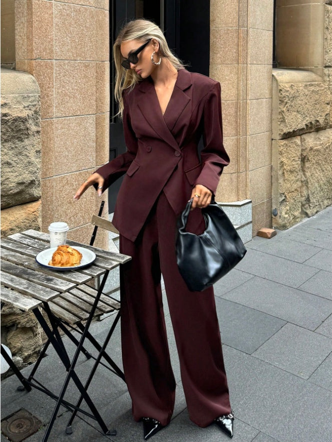 Solid Color Polyester Loungewear Set - 6 Sizes Available - cas7m