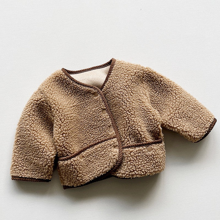 Children's Fur Coat Boys And Girls Plush Jacket - cas7m