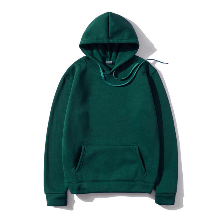 Cotton Fleece Solid Color Hoodie Sweatshirt - cas7m