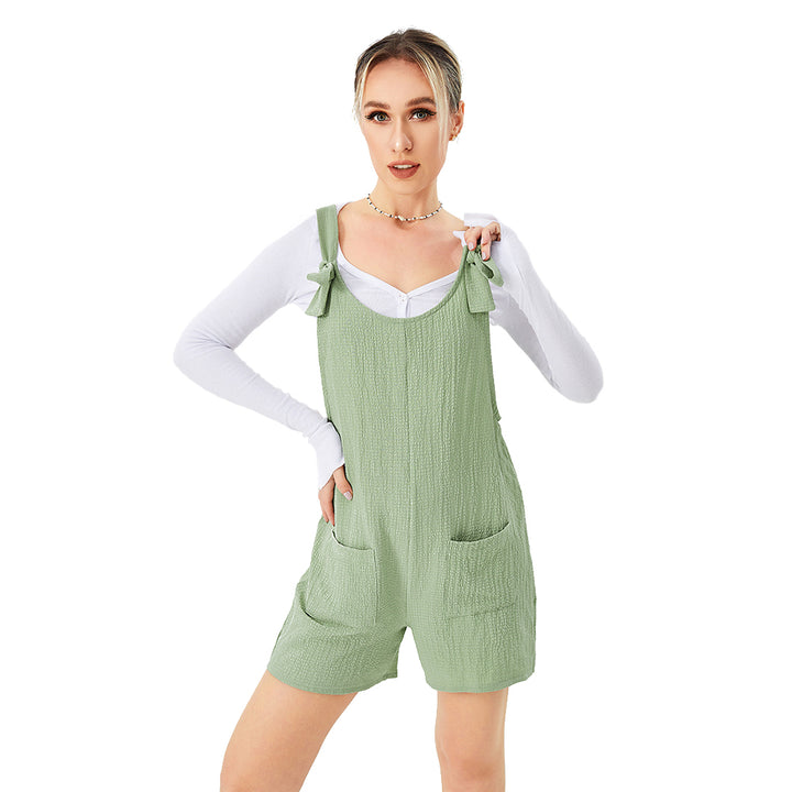 Casual Fashion Suspender Shorts Jumpsuit Strap Pants - cas7m