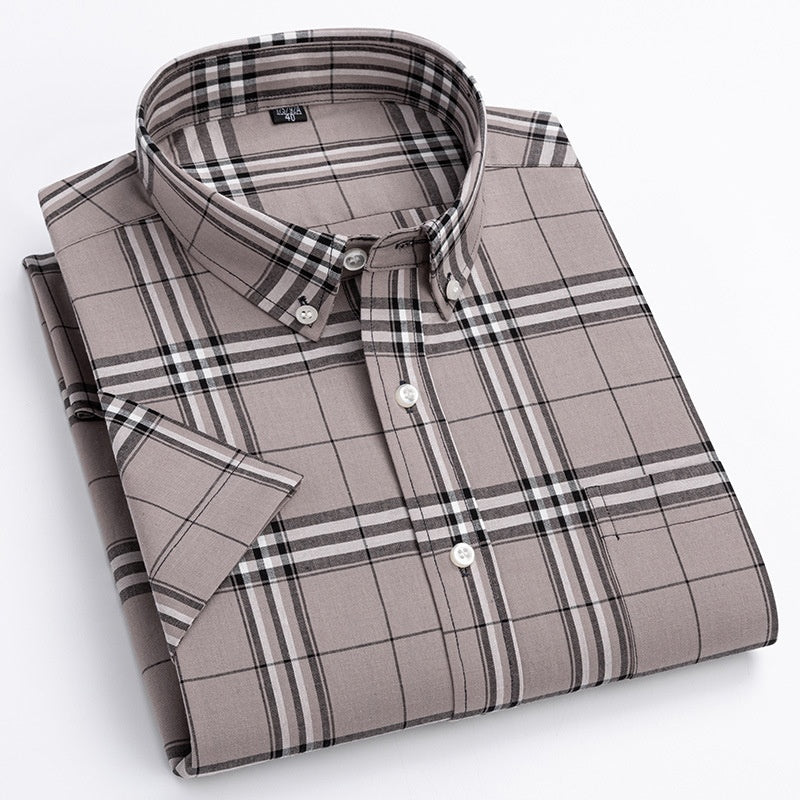 Summer Fashion Casual Men's Shirt Plaid - cas7m