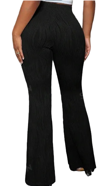 Solid Flare Leg Pants - cas7m