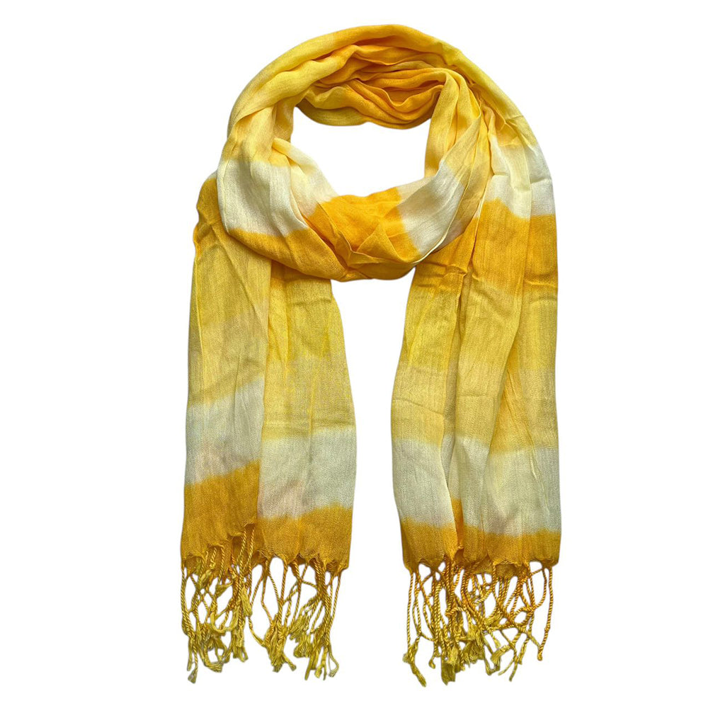 2pcs Sunshine Boho Scarf,Sunny Yellow Floral Pattern Printed Scarf - cas7m
