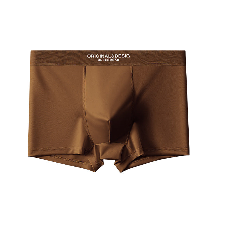 Men's Satin Light Luxury Ice Silk Underwear Summer Breathable Boxers Shorts New Boxers - cas7m
