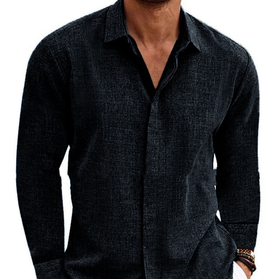 Solid Color Long Sleeve Men's Cardigan