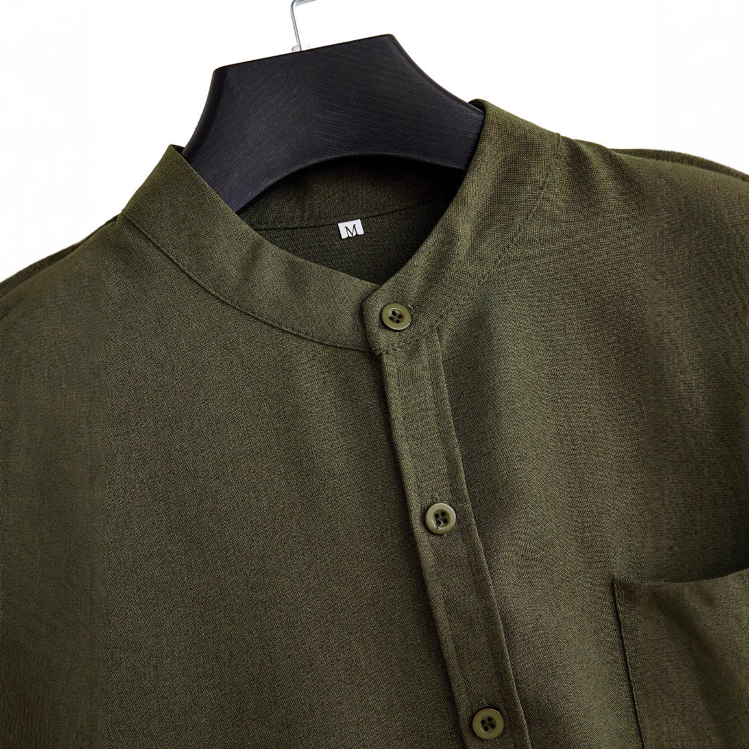 Men's Solid Color Casual Shirt With Pocket - cas7m