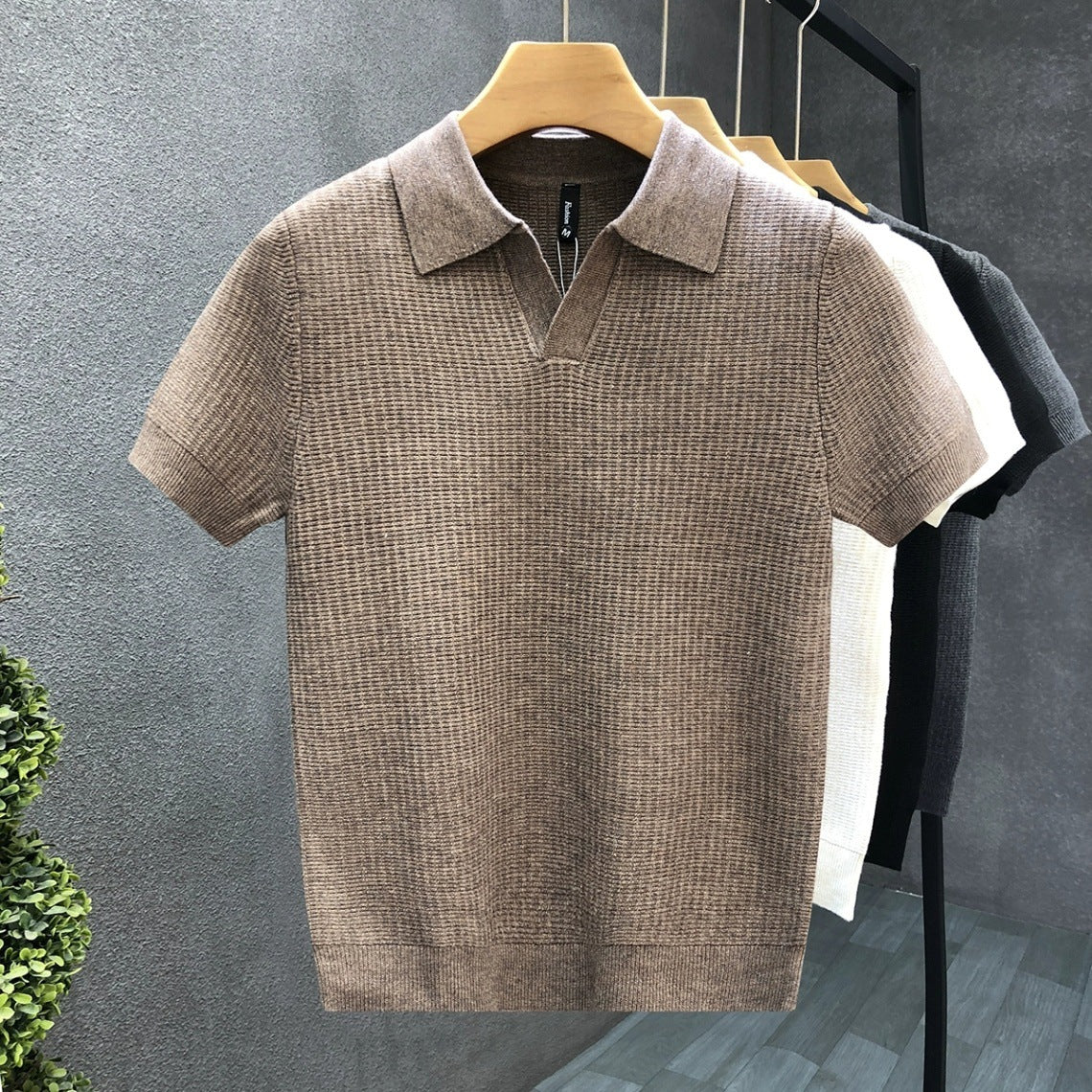 Fashion Summer Thin Knitted Polo Shirt For Men - cas7m
