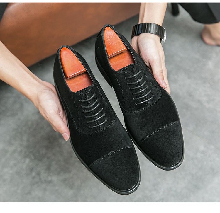 Frosted Business Casual Leather Shoes - cas7m