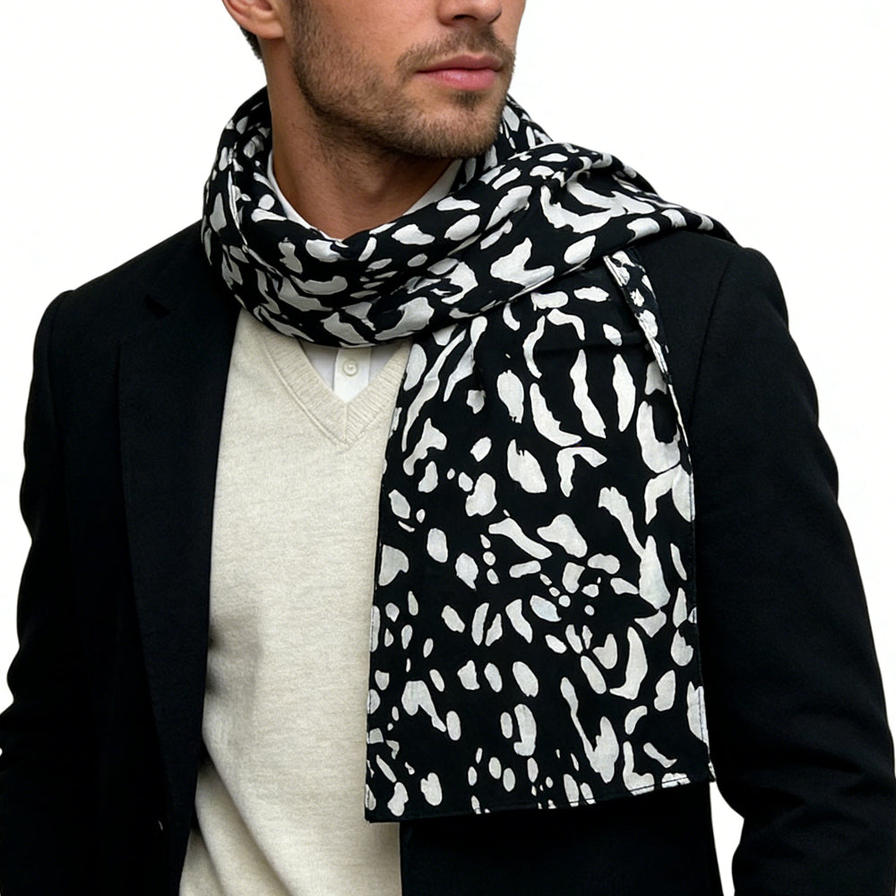 2pcs Abstract Long Scarf,Gallery Opening Bold Abstract Print Makes Artistic Statement,vacation,daily Life,evening Party,Office Appropriate Subtlety For Women Men - cas7m