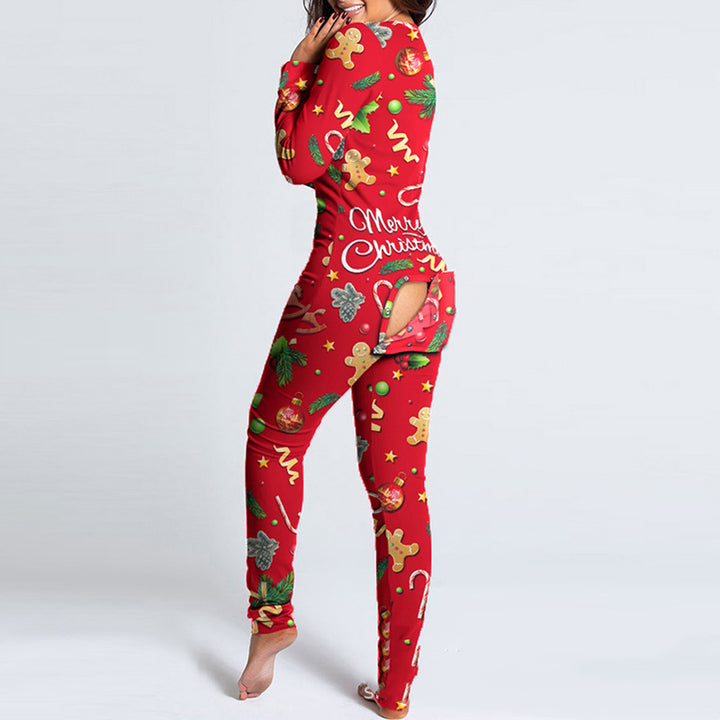 European And American Sexy Long-sleeved One-piece Trousers - cas7m