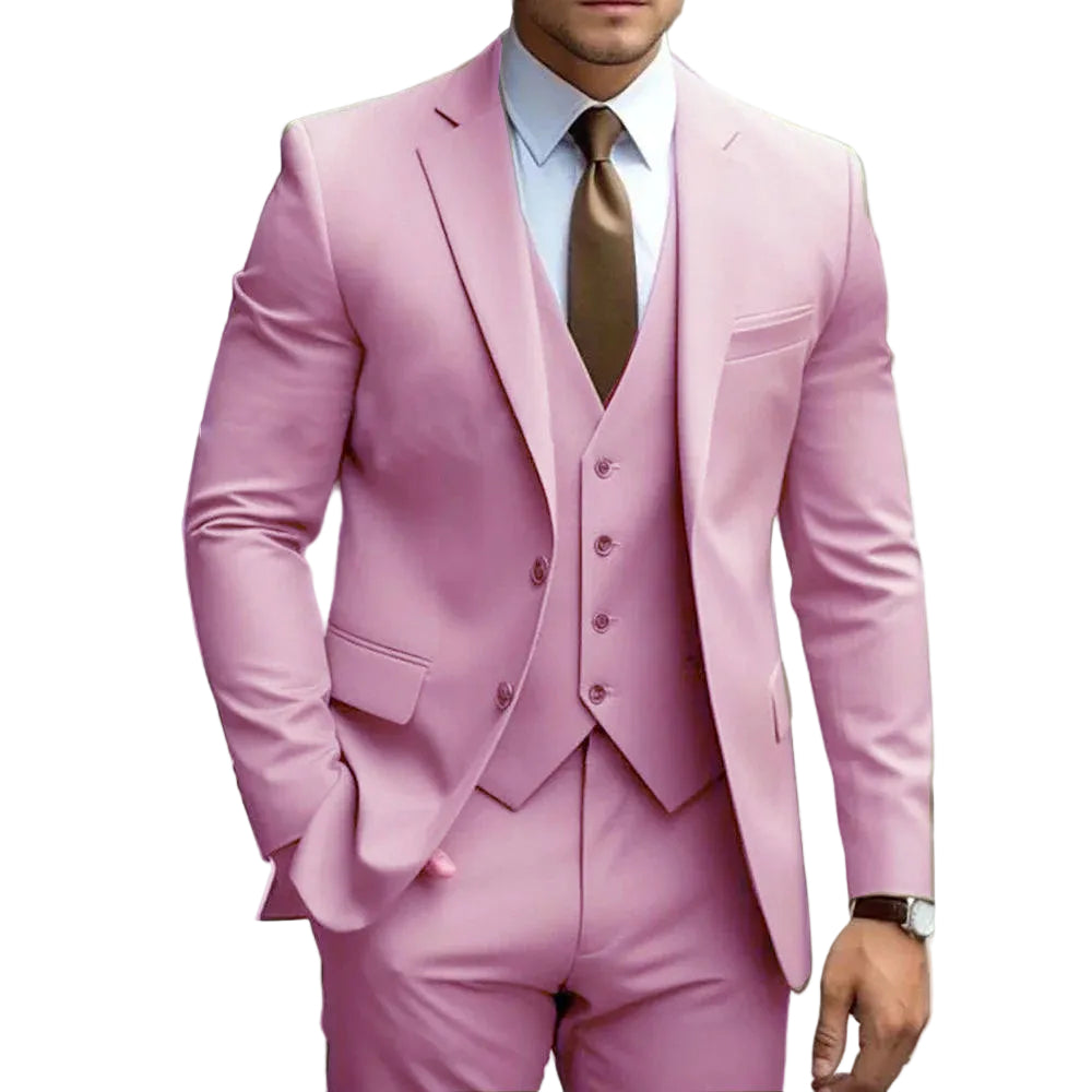 Business Casual Men's Three-piece Suit For Bridegroom Men's Wedding - cas7m